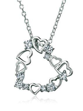 NEW Pugster 925 Sterling Silver Heart Love Pendant 16 1/2" Necklace